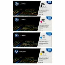 Best Sale ⌛ HP 122A 123A Set | Q3960A, Q3971A, Q3972A, Q3973A | Original HP Toner Cartridge - Black, Cyan, Yellow, Magenta 🔔